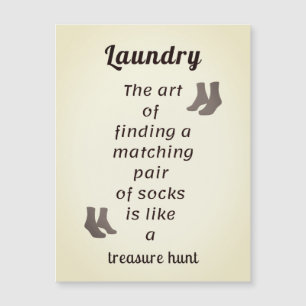Sock Searching Delight Wäsche Day Magnetkarte