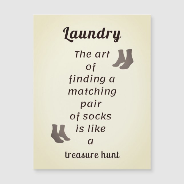 Sock Searching Delight Wäsche Day Magnetkarte (Vorderseite)