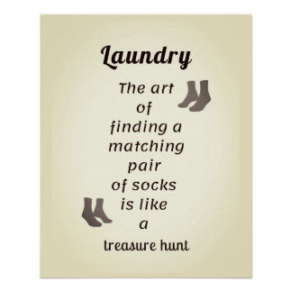 Sock Searching Delight Wäsche Day Poster