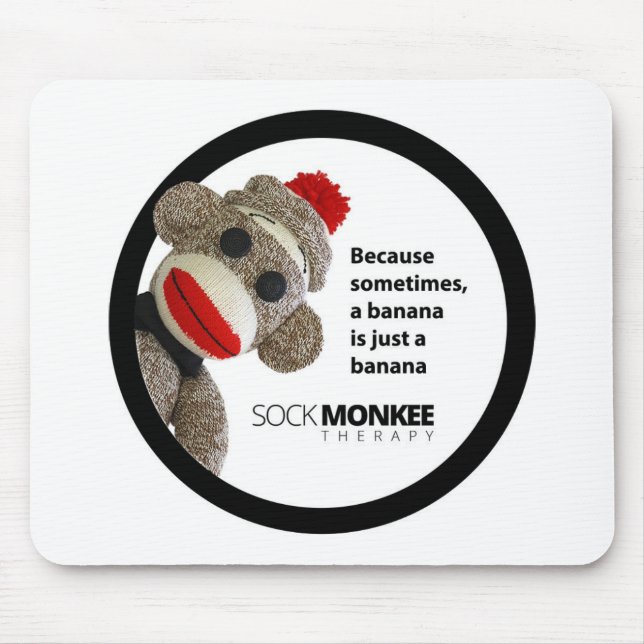 Socke Monkee Therapie-Bananen-Mausunterlage Mousepad (Vorne)