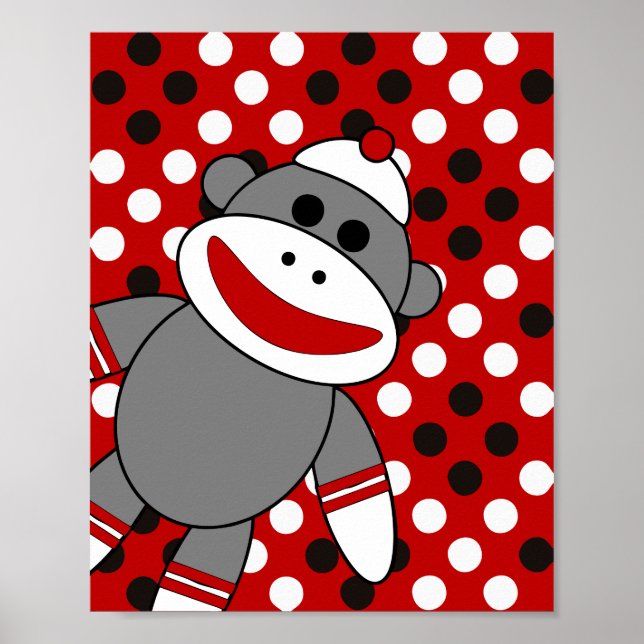 Sockel Monkey Kinderzimmer Wall Art Poster (Vorne)