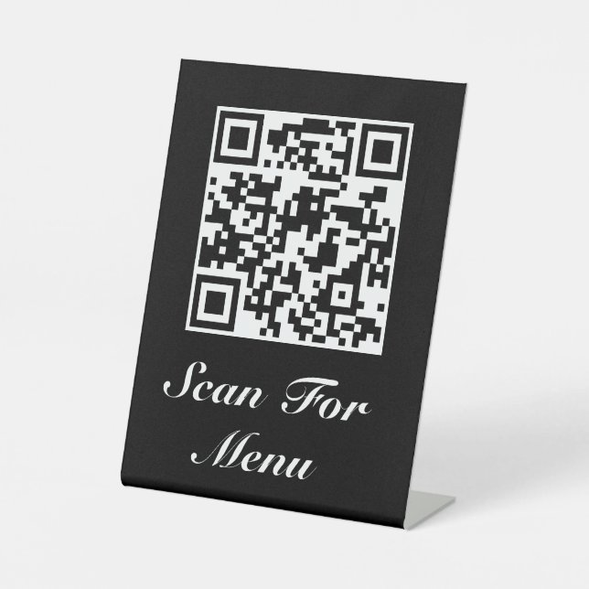 Sockel Schild Ihr QR-Code-Menü und/oder Logo Schwa (Vorderseite)