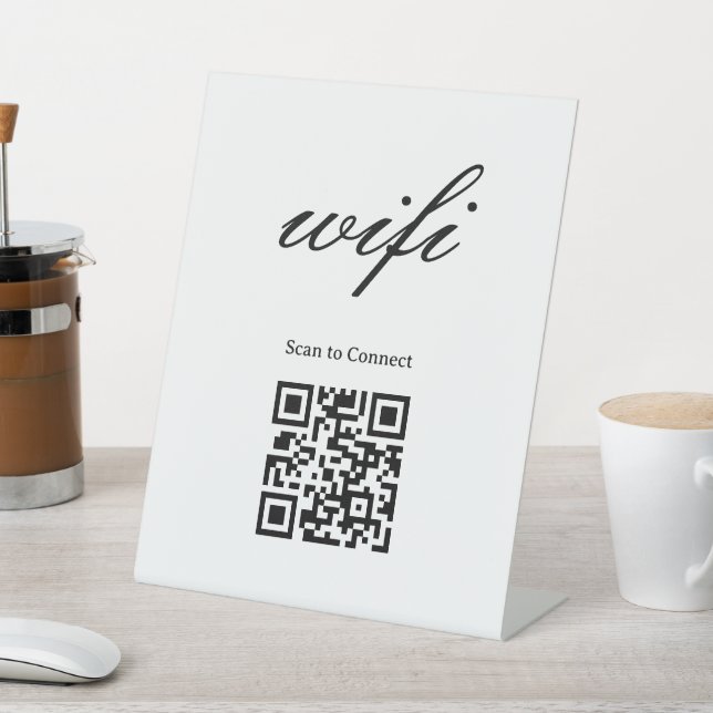 Sockel Schild | Modernes Wifi Qr Code (In SItu)