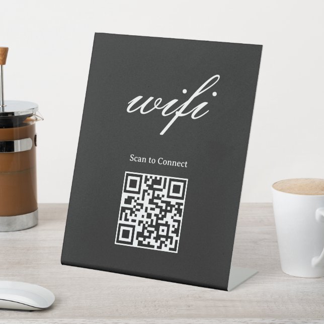 Sockel Schild | Modernes Wifi Qr Code (In SItu)
