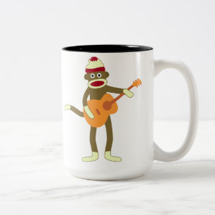 Socken-Affe-Akustikgitarre Zweifarbige Tasse