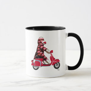 Socken-Affe auf Moped Tasse