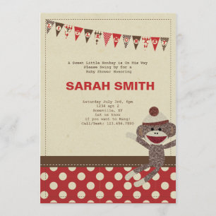 Socken-Affe-Babyparty laden ein Einladung