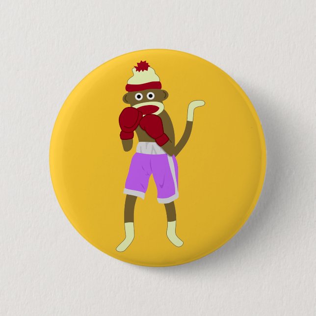 Socken-Affe-Boxer Button (Vorderseite)