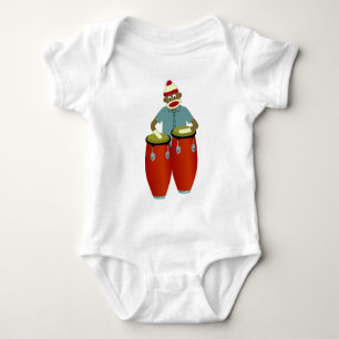 Socken-Affe-Conga-Trommeln Baby Strampler