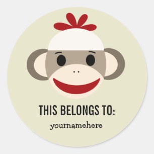 Socken-Affe DIESES GEHÖRT Aufklebern Runder Aufkleber