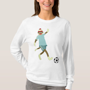 Socken-Affe-Fußball-Spieler T-Shirt