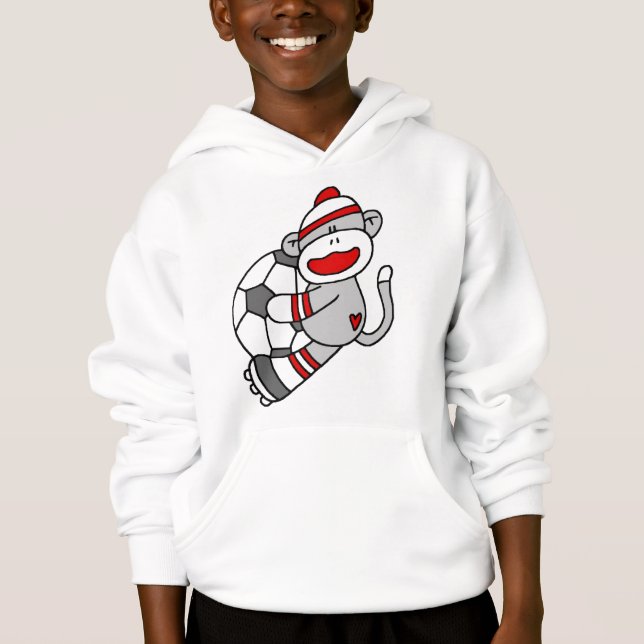 Socken-Affe-Fußball-T-Shirts und Geschenke Hoodie (Vorderseite)
