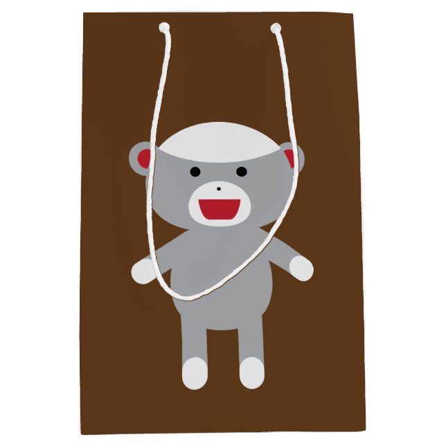 Socken-Affe-Geschenk-Tasche Mittlere Geschenktüte (Vorderseite)