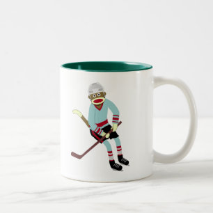 Socken-Affe-Hockey-Spieler Zweifarbige Tasse