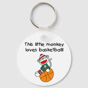 Socken-Affe-Liebe-Basketball Schlüsselanhänger