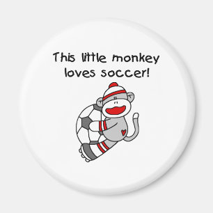 Socken-Affe-Liebe-Fußball Magnet