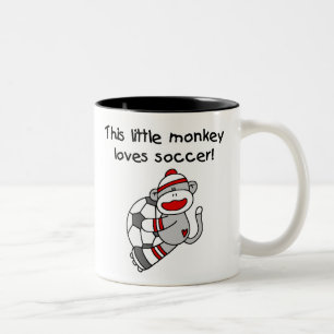 Socken-Affe-Liebe-Fußball Zweifarbige Tasse
