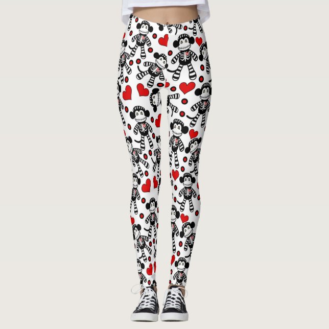 Socken-Affe-Liebe Leggings (Vorderseite)