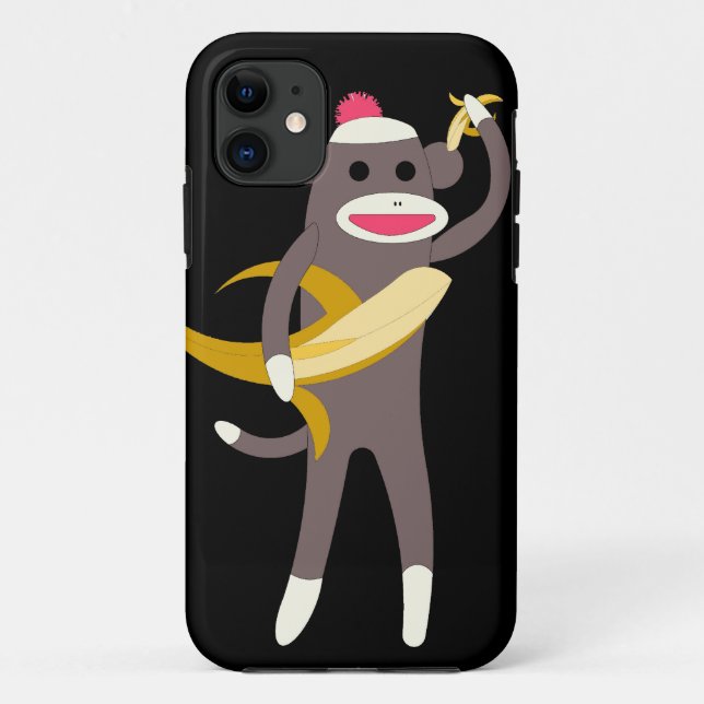 Socken-Affe mit Bananen-Schwertern Case-Mate iPhone Hülle (Rückseite)