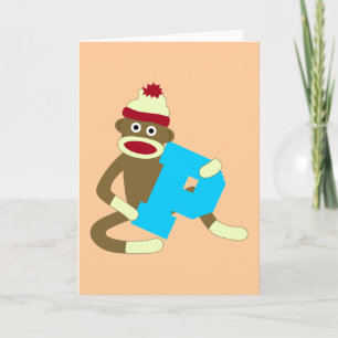 Socken-Affe-Monogramm-Junge P
