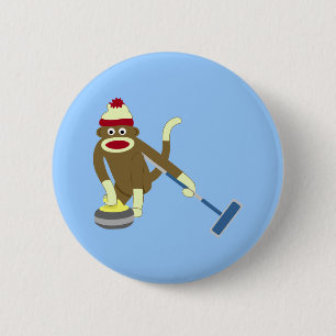 Socken-Affe-olympisches Winden Button