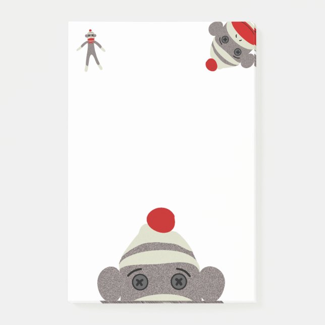 Socken-Affe Post-it Klebezettel (Vorderseite)