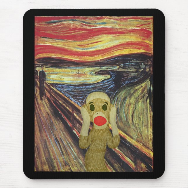 Socken-Affe-Schrei mousepad (Vorne)