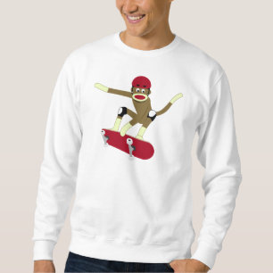 Socken-Affe-Skateboardfahrer Sweatshirt