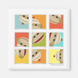 Socken-Affe-Socken-Blöcke durch Kelly Schwark Magnet