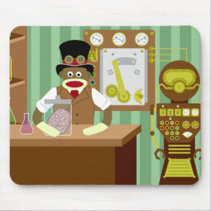Socken-Affe Steampunk Wissenschaftler Mousepad