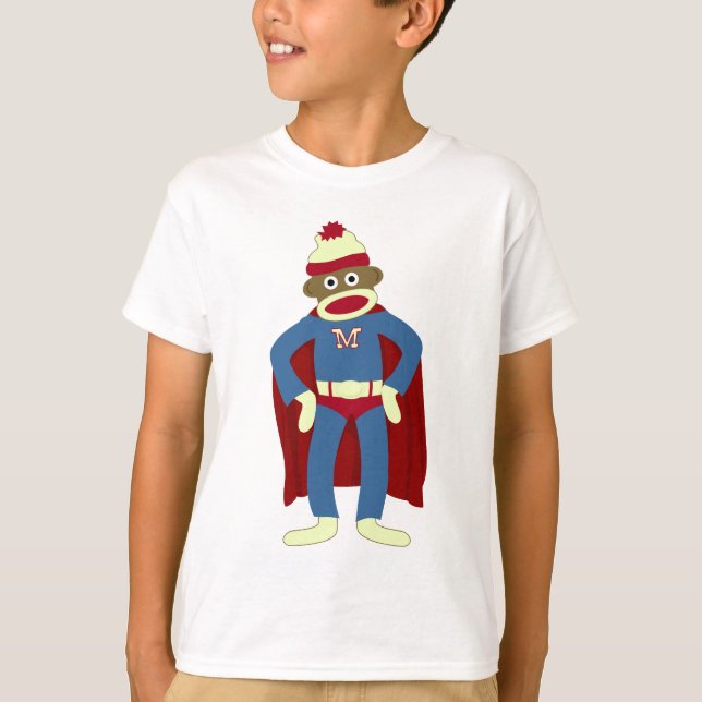 Socken-Affe-Superheld T-Shirt (Vorderseite)