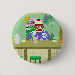 Socken-Affe Tiki Bar Button