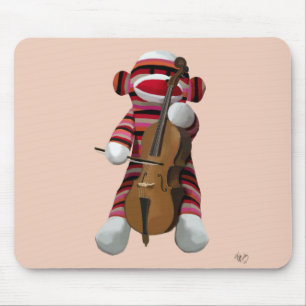 Socken-Affe und Cello 2 Mousepad