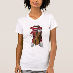 Socken-Affe und Cello T-Shirt