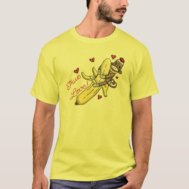 Socken-Affe-Valentinsgruß-Waren T-Shirt (Vorderseite)