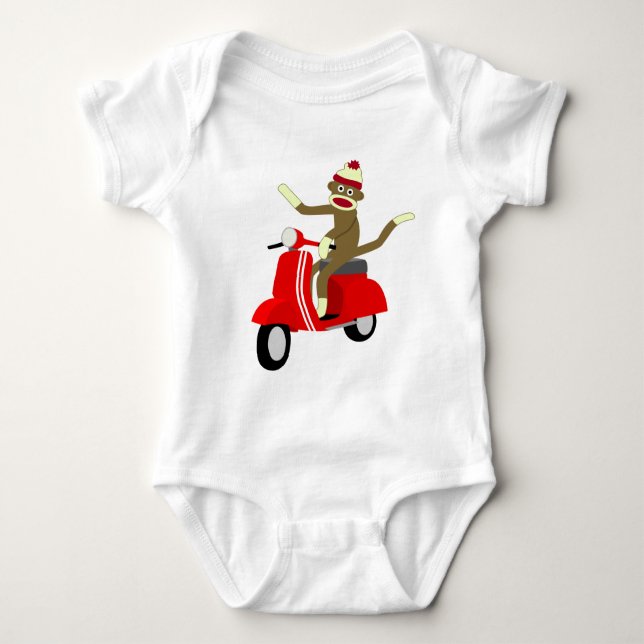 Socken-Affevespa-Roller Baby Strampler (Vorderseite)
