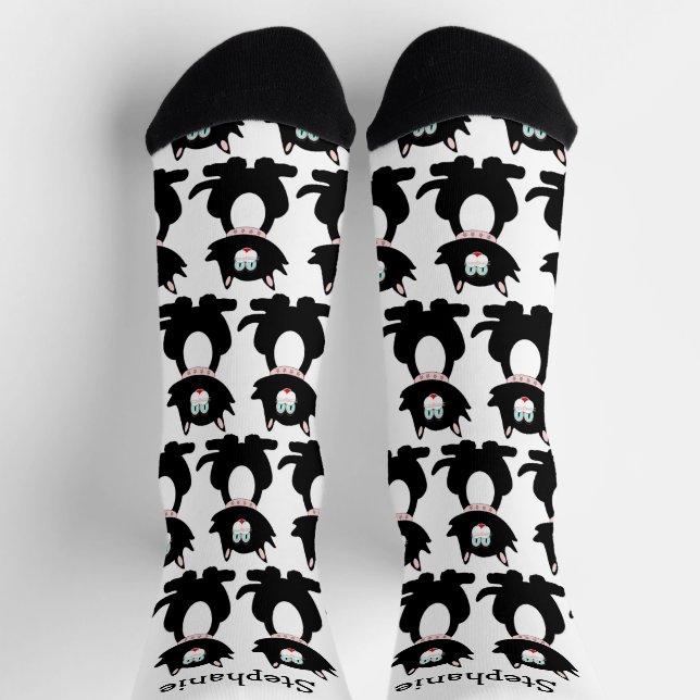 Socken Black Cat Design (Oben)