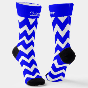 Socken Blau Zick-Zack-Design