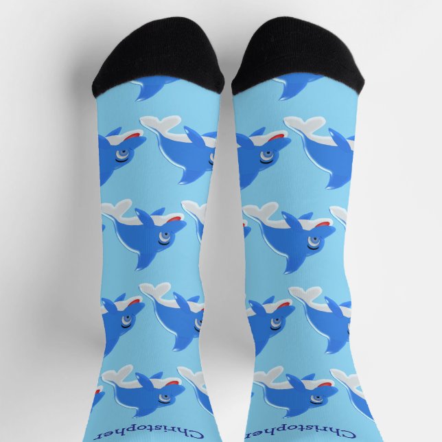 Socken Blaues Delfin-Design (Oben)