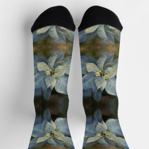 Socken - Blue Poinsettia