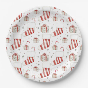 Socken Candy Canes Geschenke Festliches Weihnachte Pappteller