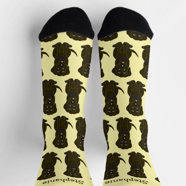 Socken Chocolate Labrador Dog Design (Oben)