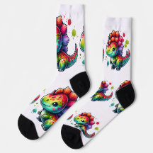 Socken Design - Niedlicher Dinosaurier