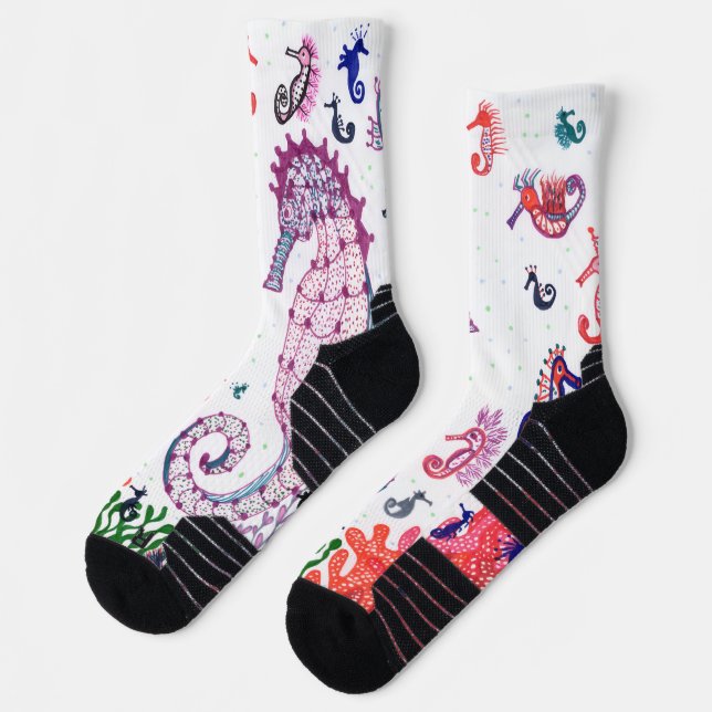 Socken. Design "Seepferdchen" Socken (Links)