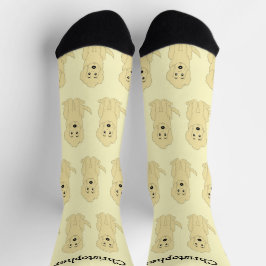 Socken gelbes Goldendoodle-Design