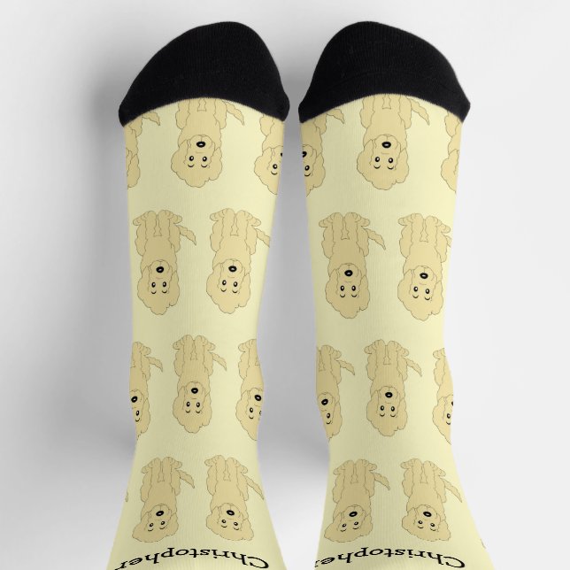 Socken gelbes Goldendoodle-Design (Oben)
