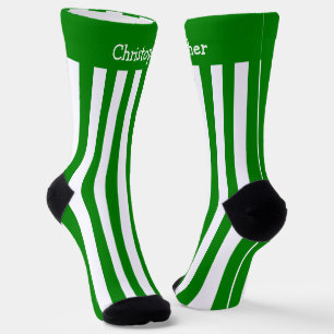 Socken, grün und weiß Streifen Socken