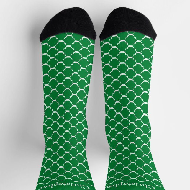 Socken Grüner Marokkanischer Musterdesign (Oben)