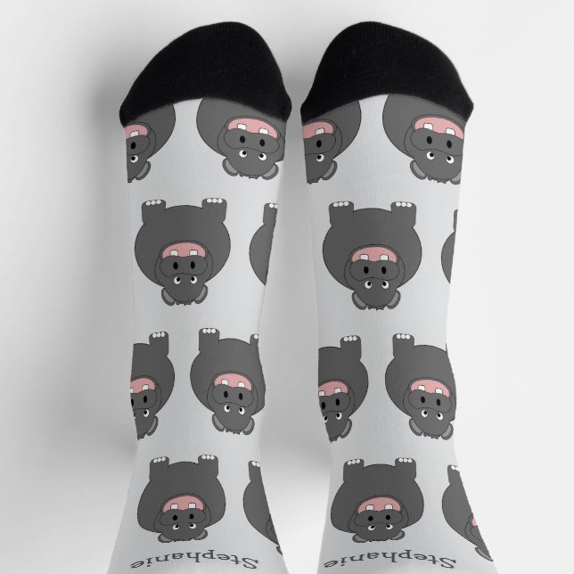 Socken Hippopotamus Design (Oben)