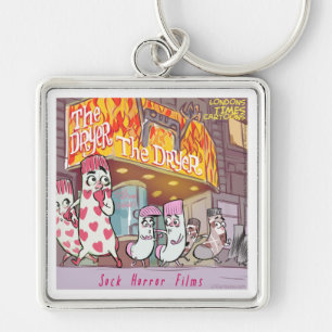 Socken Horror filmt den Trockner Funny Schlüsselanhänger